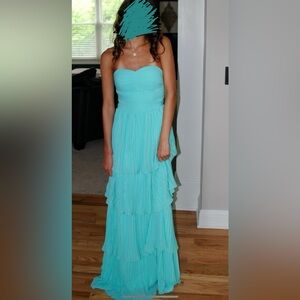Strapless Aqua Dress
